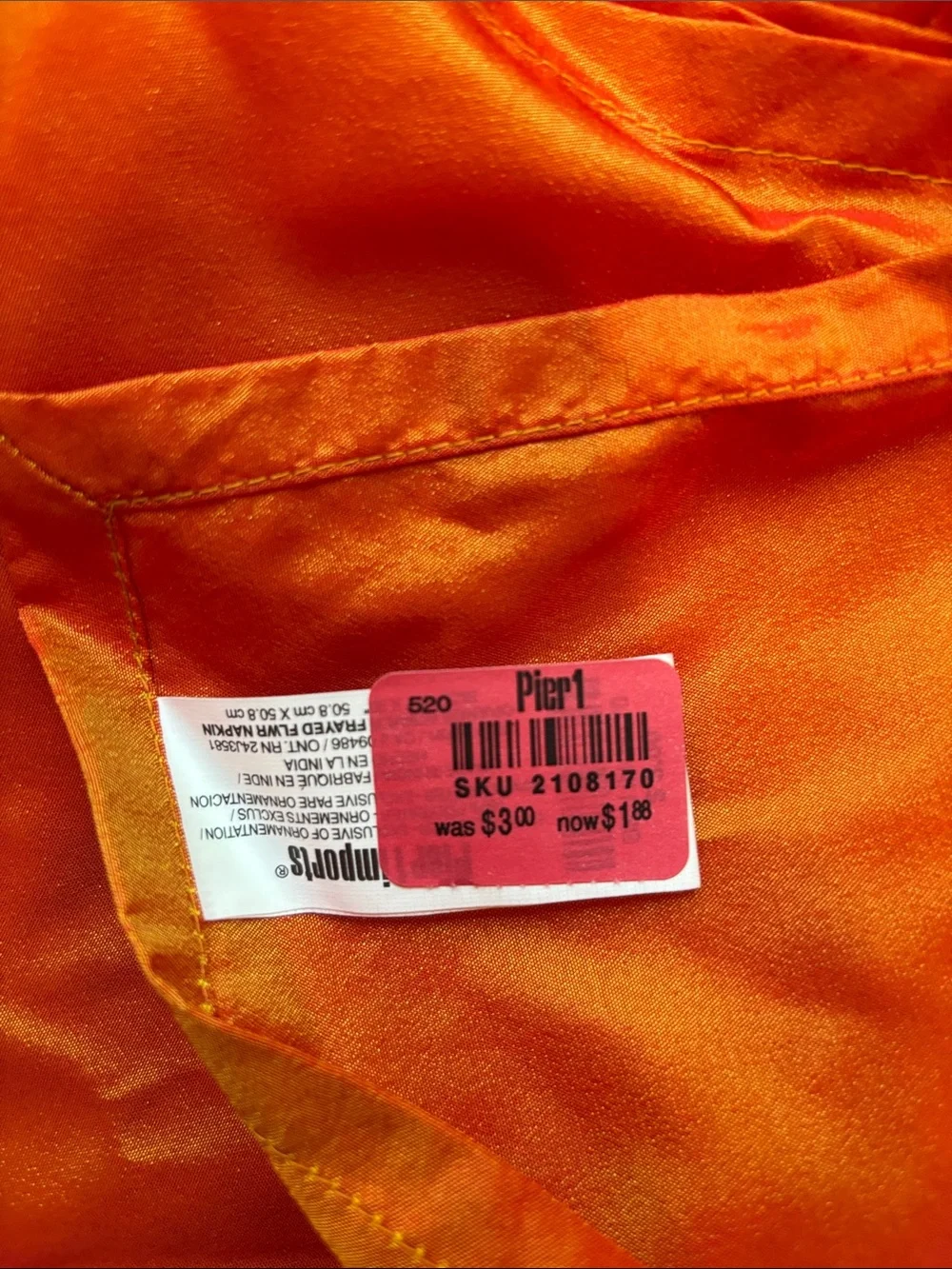 Pier 1 bright orange